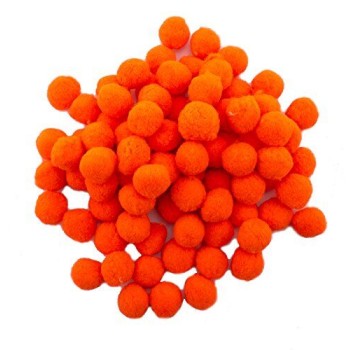 HAND A Jumbo Pack of 250 Neon Orange Pom Poms 20 mm Diameter - 125 g - Perfect for Fashion Embellishment, Arts and Crafts