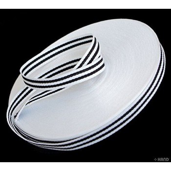 1 Roll appx 30 m Grosgrain Craft DIY Wedding Black and White Ribbon - Assorted Width and Styles (FBW02 10mm White and Black)