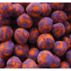 A Pack of Flowery Purple and Orange POM POMS Appx 250 pcs- 20 mm - Appx 125g