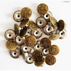 HAND No10 Fashionable Jeans Buttons Antique Gold appx 59g - Pack of appx 50