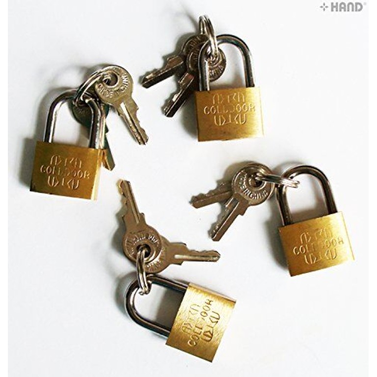 Pack of 4 Small Brass Travel Luggage Padlock 20mm with 2 Keys Pack of 4 Small Brass Travel Luggage Padlock 20mm with 2 Keys