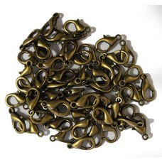 HAND (506-1 Bronze 12mm) Jewellery Parts DIY Necklace Bracelet Keyring Lobster Claw Clasps - pack of 40