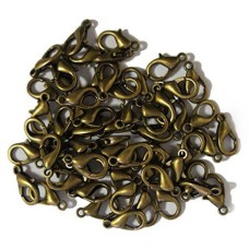 (507-1 Bronze 15mm) Jewellery Parts DIY Necklace Bracelet Keyring Lobster Claw Clasps - pack of 30