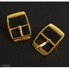 GSMB01 Polished Gold Tone Colour Metal Square Shape Belt Handbag Shoe Buckle - 2.2cm - Pack of 8