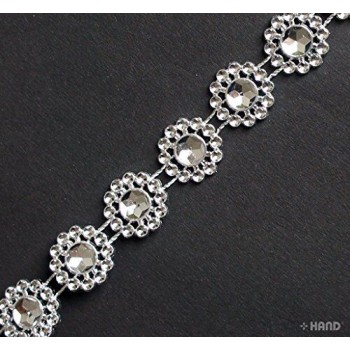 SUN1 Pretty Silver Sun Shape Trims - appx 8m