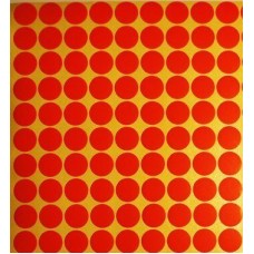 Self-Adhesive Tailors Round labels, Diameter 13mm, A Pack of 15 Sheets/132 Stickers per Sheet Colour Orange