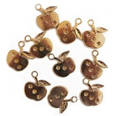 HAND Zip Pulls Tags Fasteners Apple Shape - 256 GOLD - Pack of 10
