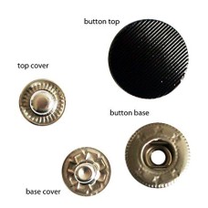 4-part Decorative Top Press Stud Buttons 17mm Assorted Designs - 20 Sets (PBBS03 Black)