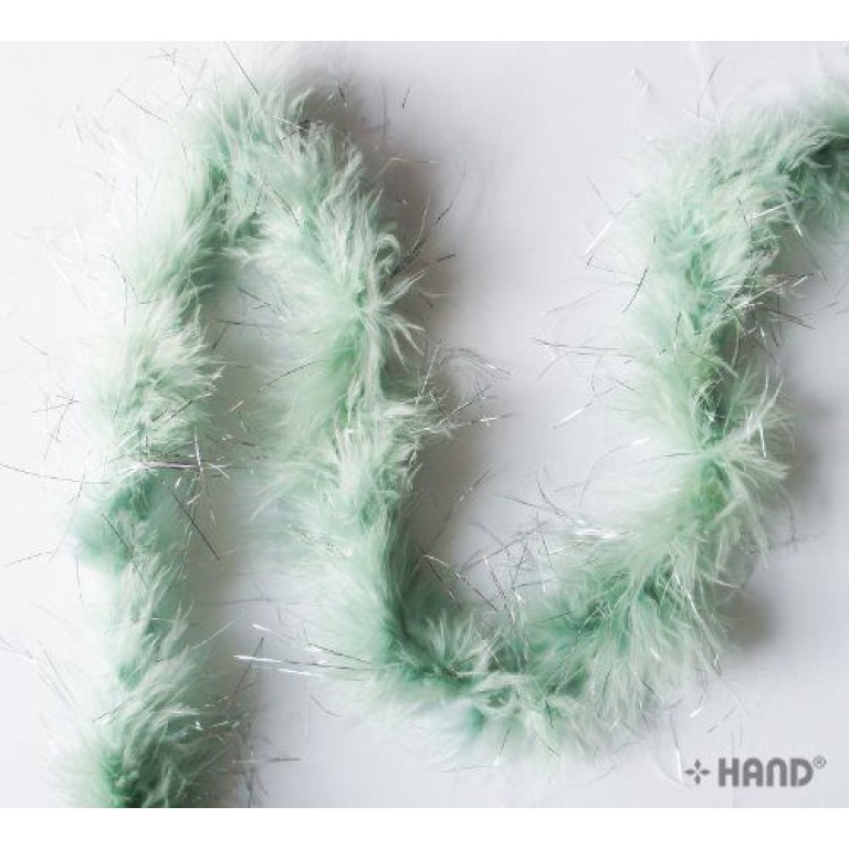 B703 Silver Trim Mint Green Feather Garland -1.87m B703 Silver Trim Mint Green Feather Garland -1.87m