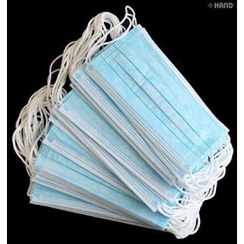 Disposable Surgical Medical Pollution Protection 3 Ply Face Mask with Elastic Earloops - Pack of 100
