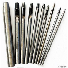 Set of 10 Round Hole Leather Craft DIY Eyelet Hollow Punch - sizes 0.8, 1, 1.5, 2, 2.5, 3, 3.5, 4, 5, 8 mm