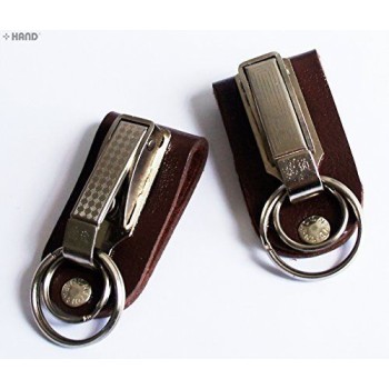 2829-3 Leather Wide Belt Loop Hook Keyring Buckle - 2 Pieces 