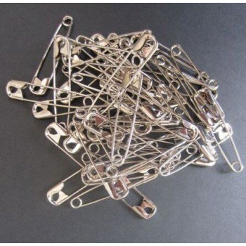 Silver Safety Pins, 37mm (Size 2), 100-Count