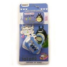My Neighbour Totoro Colourful 3 Digit Combination Padlock for Your School, Home, Locker, Bag, Diary - It's My Secret - Blue