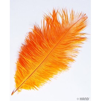 Natural Ostrich Feathers appx 10" - Pack of 10 (orange)