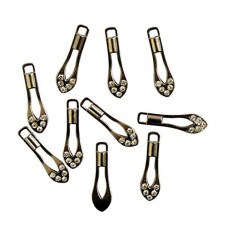 HAND Zip Pulls Tags Fasteners Drop Shape - 182 SILVER - Pack of 10