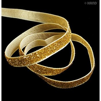 20m Gold/Silver Craft DIY Wedding Metallic Ribbon - Assorted Styles and Width (FG03 10mm Gold Sequin)