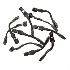 HAND H0964 W-005 No.3 Water Resistant Black Metal Zip Pulls with Grip Cords 6.5cm Length - Pack of 10