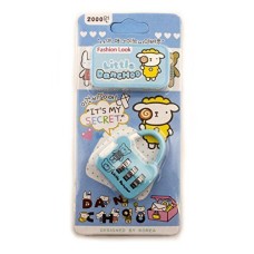 Little Danchoo Colourful 3 Digit Combination Padlock for Your School, Home, Locker, Bag, Diary - It's My Secret - Sky Blue