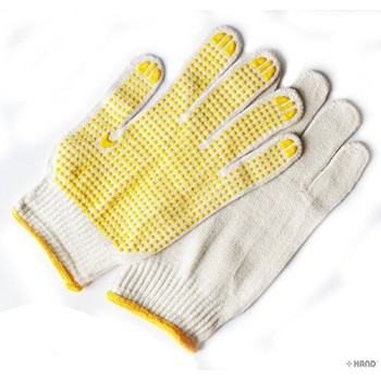 Comfort 500g Cotton Gloves with Nylon Non-Slip Rubber Grip Home DIY Removal Gloves (3 Pairs)
