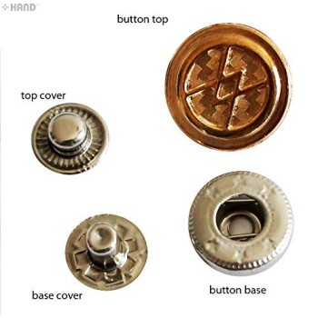 4-part Decorative Top Press Stud Buttons 17mm Assorted Designs - 20 Sets (PBGV02 Gold)