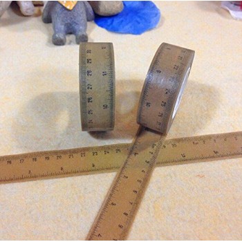 Fun Christmas Gift Wrapping Paper Tape 15mW (No.18- vintage measuring tape in inch and cm 10 metres)
