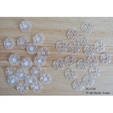 50 Pcs Plastic Clip Buttons, Invisible Clip Buttons 15mmW Clear