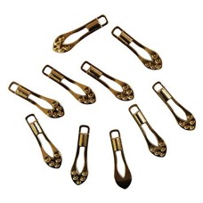 HAND Zip Pulls Tags Fasteners Drop Shape - 182 GOLD - Pack of 10