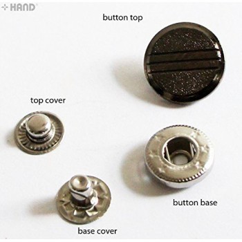 4-part Decorative Top Press Stud Buttons 17mm Assorted Designs - 20 Sets (PBDCS07 Dark Copper)