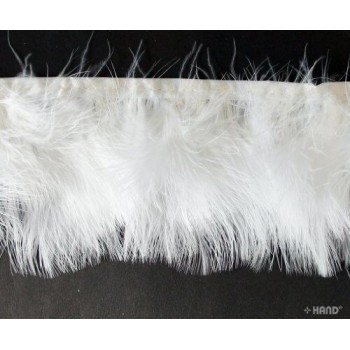 Fascinators, Hats, Fringe Trim Goose Feather 19cmW 2 metres (G11 white)