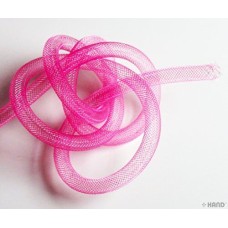 HAND Light Pink Elastic Lightweight Millinery Tubular Crin Assorted Plain Colours Trim - diameter 8 mm, appx 30 meters per pack 