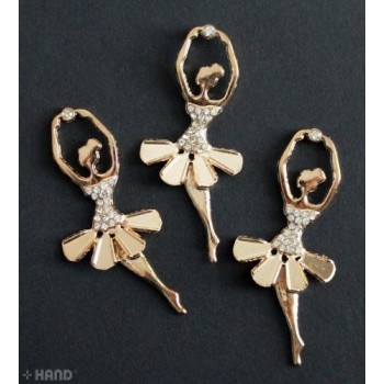 A28 Metal Gold Tone DIY Accessories Making Embellishements with Diamante Gems - pack of 3