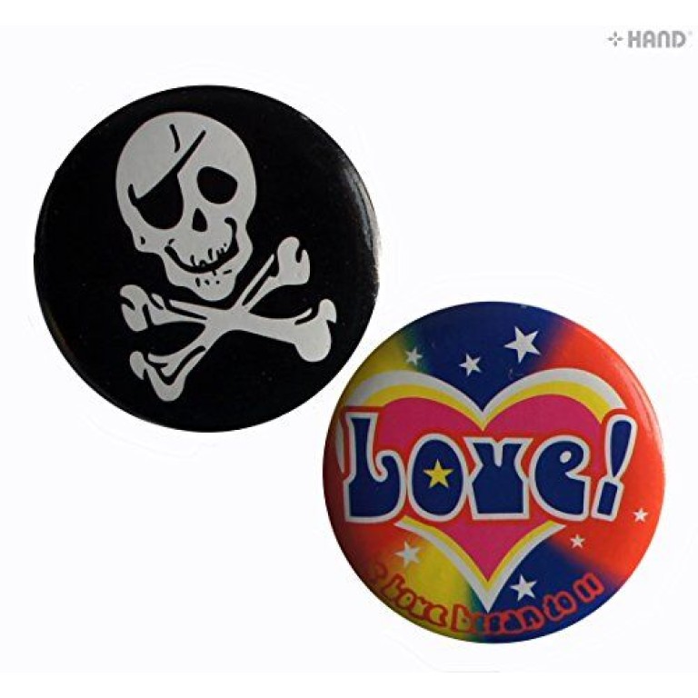 HAND ® Fashion Assorted Party Bags Badges (Skull and Love Designs) - pack of 20 HAND ® Fashion Assorted Party Bags Badges (Skull and Love Designs) - pack of 20