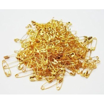 Gold Safety Pins, 20mm, 1000-Count