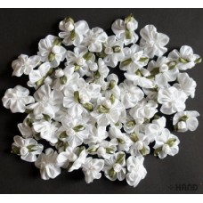 F10 Decorative DIY Craft Assorted Colours Flower with Bead Design Trims - pack of appx 50 (F10-1 White)