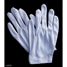 No.2 White Coin Jewellery Silver Inspection Lightweight Terylene and Cotton Gloves - Size Small-Medium Stretchable - Pack of 12 Pairs