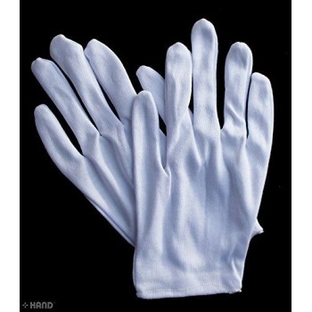 No.2 White Coin Jewellery Silver Inspection Lightweight Terylene and Cotton Gloves - Size Small-Medium Stretchable - Pack of 12 Pairs