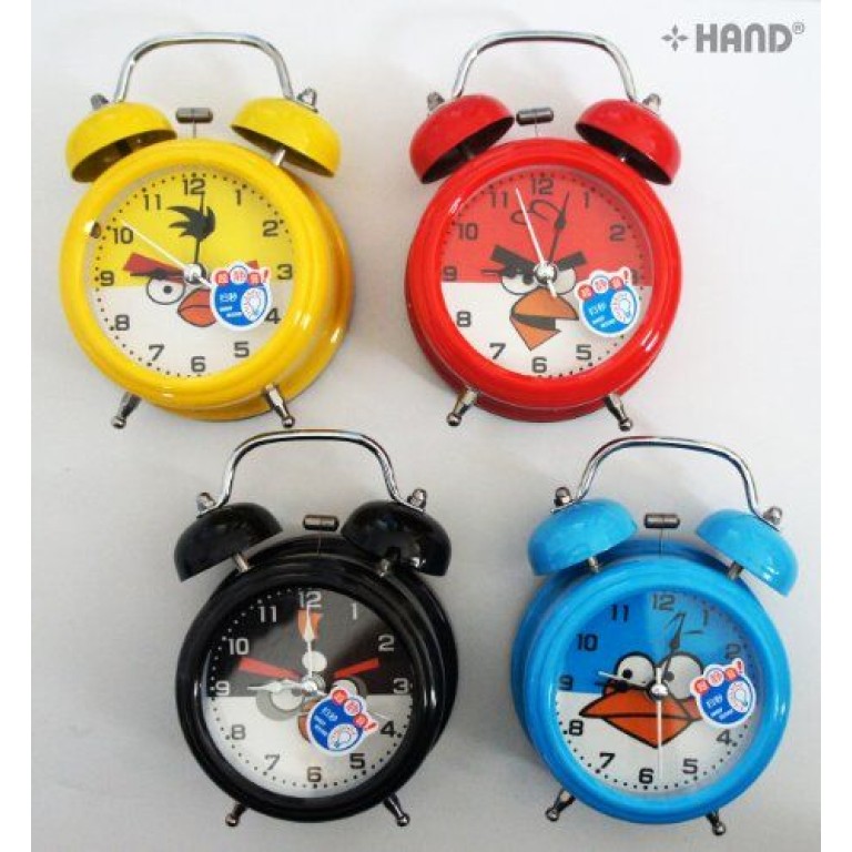 8815 Extremely Silent Cool Angry Birds Twin Bell Metal Alarm Clock - Blue 8815 Extremely Silent Cool Angry Birds Twin Bell Metal Alarm Clock - Blue