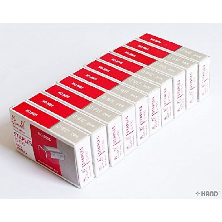 No.0005 24/6 Staples - Pack of 10 Boxes, 1000 pcs a Box No.0005 24/6 Staples - Pack of 10 Boxes, 1000 pcs a Box