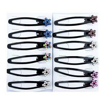 HAND Stylish Crystal Star Hair Clips Barrettes - Pack of 3 Pairs