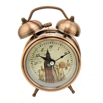 HAND 6025B Big Ben Vintage Style Alarm Clock in Stylish Copper Tone Finish - 12 cm x 8 cm x 5 cm - Silent Operation with Night Light HAND 6025B Big Ben Vintage Style Alarm Clock in Stylish Copper Tone Finish - 12 cm x 8 cm x 5 cm - Silent Operation with Night Light
