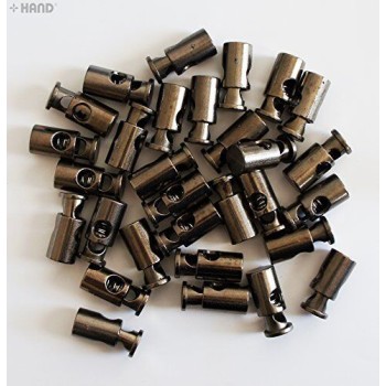 96-8222 Plastic Metalic Dark Copper Tone Toggle Spring Stop Single Hole String Cord Locks 40 Pcs, appx 90g