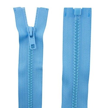 HAND No.5 Sky Blue Plastic Open End Assorted Colours Automatic Zips - 65cmL x 32mmW - 2 pcs