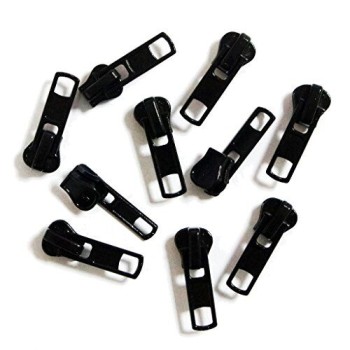 HAND Zip Pulls AUTOMATIC Head Slider No.5 BLACK - Pack of 10