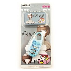 Clover Colourful 3 Digit Combination Padlock for Your School, Home, Locker, Bag, Diary - It's My Secret - Sky Blue Clover Colourful 3 Digit Combination Padlock for Your School, Home, Locker, Bag, Diary - It's My Secret - Sky Blue