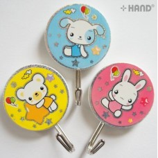NO.588885 Colourful Easy to Attached Round Kids Powerful Self Adhesive Hooks - Pack of 3, Load 2kg
