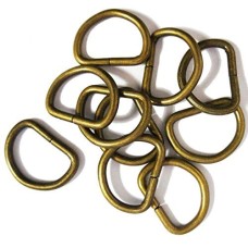 HAND DMAG03 Antique Gold Metal D Shape Handbag Buckle 35x26mm - Pack of 10