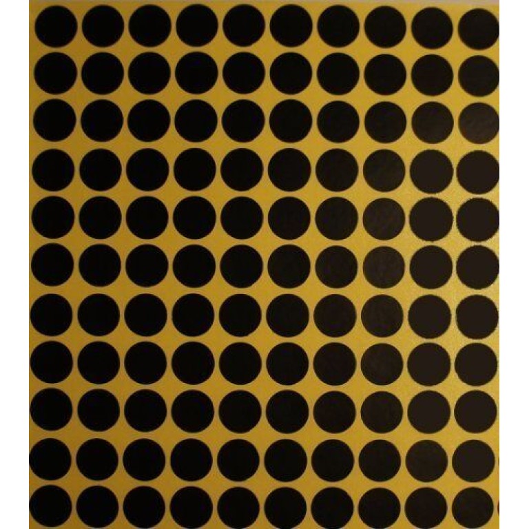 Self-Adhesive Tailors Round labels, Diameter 13mm, A Pack of 15 Sheets/132 Stickers per Sheet Colour Black Self-Adhesive Tailors Round labels, Diameter 13mm, A Pack of 15 Sheets/132 Stickers per Sheet Colour Black