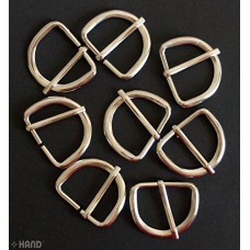 HAND DSB07 Silver Tone Metal D Shape Belt Handbag Buckle 3cm - Pack of 8