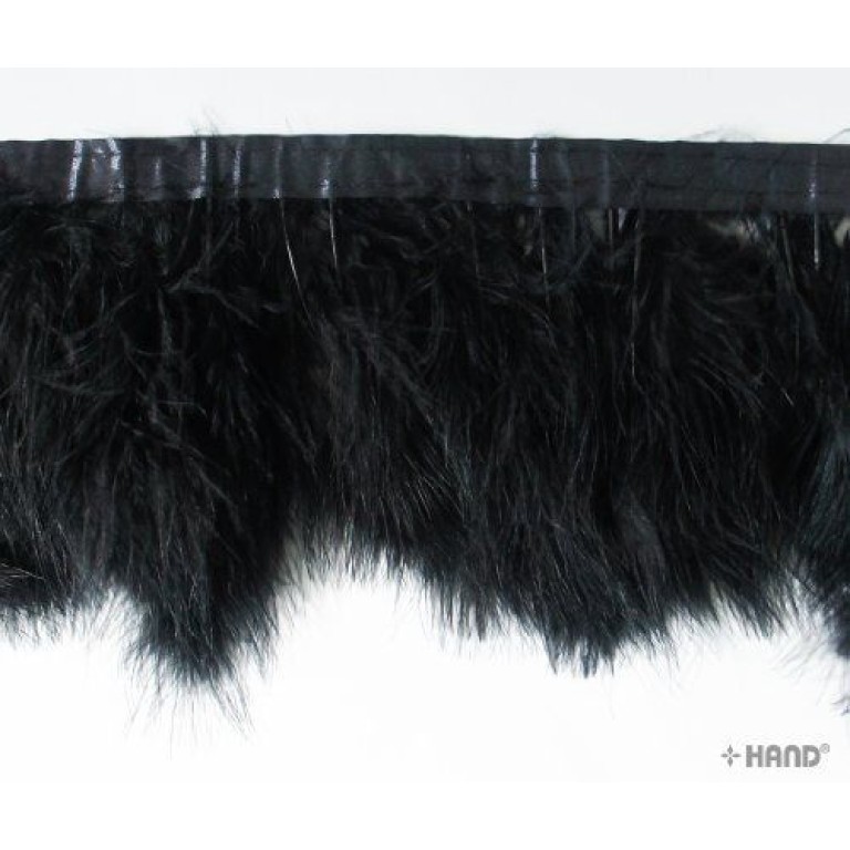G02 Black Goose Feather Fringe Trim - appx 2 metres G02 Black Goose Feather Fringe Trim - appx 2 metres